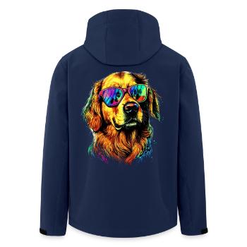 Golden Retriever Dog Dog Mom Dogs Lover - Men’s Recycled Softshell Jacket by Stanley/Stella - navy - Back - AI Model Male 185 light (185cm)