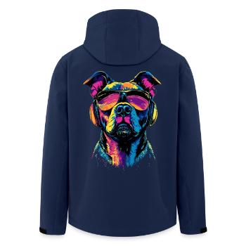 Pitbull Bulldog Pittie American Pitbull Terrier - Men’s Recycled Softshell Jacket by Stanley/Stella - navy - Back - AI Model Male 185 light (185cm)