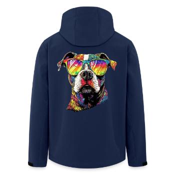 Pitbull Bulldog Pittie American Pitbull Terrier - Men’s Recycled Softshell Jacket by Stanley/Stella - navy - Back - AI Model Male 185 light (185cm)