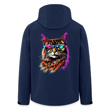 Savannah Katze Cat Mama Süße Serval Leopard Katzen - Recycelte Männer Softshell-Jacke von Stanley/Stella - Navy - Hinten - AI Model Male 185 light (185cm)