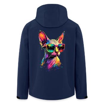 Savannah Katze Cat Mama Süße Serval Leopard Katzen - Recycelte Männer Softshell-Jacke von Stanley/Stella - Navy - Hinten - AI Model Male 185 light (185cm)