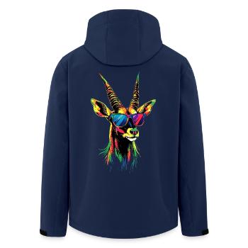 Antelope, Kudu, Gazelle, Africa, Serengeti, Antelope - Men’s Recycled Softshell Jacket by Stanley/Stella - navy - Back - AI Model Male 185 light (185cm)