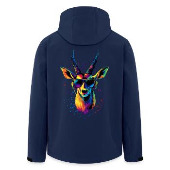 Antelope, Kudu, Gazelle, Africa, Serengeti, Antelope - Men’s Recycled Softshell Jacket by Stanley/Stella - navy - Back - AI Model Male 185 light (185cm)