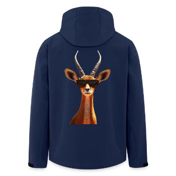 Antelope, Kudu, Gazelle, Africa, Serengeti, Antelope - Men’s Recycled Softshell Jacket by Stanley/Stella - navy - Back - AI Model Male 185 light (185cm)