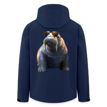 Morse, défenses, phoque, morses sauvages du Pacifique - Veste softshell homme en polyester recyclé Stanley/Stella - marine - Dos - AI Model Male 185 light (185cm)