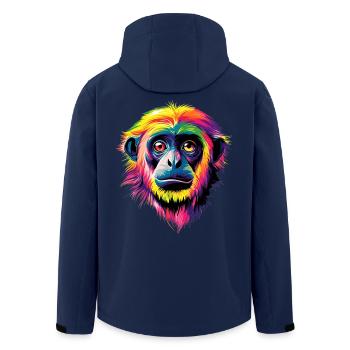 Singe Gibbon Main Blanche Gibbon Singe Mignon Lar Gibbons - Veste softshell homme en polyester recyclé Stanley/Stella - marine - Dos - AI Model Male 185 light (185cm)