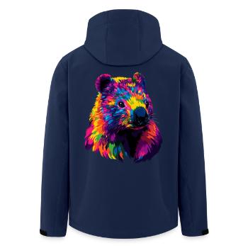 Wombat Australien Beuteltier Süßer Wombat - Recycelte Männer Softshell-Jacke von Stanley/Stella - Navy - Hinten - AI Model Male 185 light (185cm)