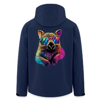 Wombat Australien Beuteltier Süßer Wombat - Recycelte Männer Softshell-Jacke von Stanley/Stella - Navy - Hinten - AI Model Male 185 light (185cm)