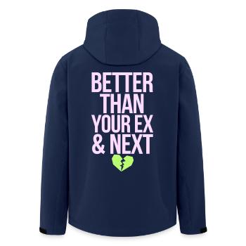 Better Than Your Ex & Next Breakup Single Party - Men’s Recycled Softshell Jacket by Stanley/Stella - navy - Back - AI Model Male 185 light (185cm)
