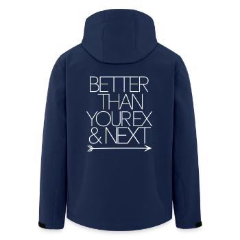 Better Than Your Ex & Next Breakup Single Party - Men’s Recycled Softshell Jacket by Stanley/Stella - navy - Back - AI Model Male 185 light (185cm)