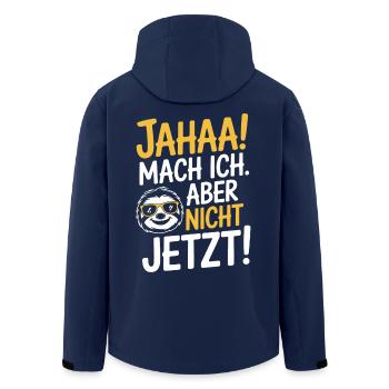 Jahaa Mach Ich Aber Nicht Jetzt Cool Faultier Büro - Recycelte Männer Softshell-Jacke von Stanley/Stella - Navy - Hinten - AI Model Male 185 light (185cm)