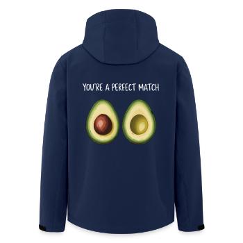 Avocado Liebe You're A Perfect Match Valentinstag - Recycelte Männer Softshell-Jacke von Stanley/Stella - Navy - Hinten - AI Model Male 185 light (185cm)