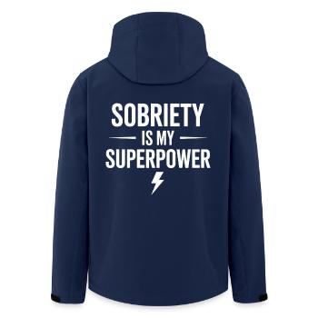 La sobriété est mon superpouvoir : la vie sobre et alcoolique - Veste softshell homme en polyester recyclé Stanley/Stella - marine - Dos - AI Model Male 185 light (185cm)