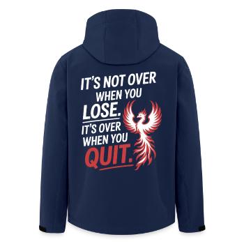 It's Not Over When You Lose Perseverance Motivation - Men’s Recycled Softshell Jacket by Stanley/Stella - navy - Back - AI Model Male 185 light (185cm)