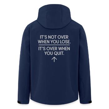 It's Not Over When You Lose Perseverance Motivation - Men’s Recycled Softshell Jacket by Stanley/Stella - navy - Back - AI Model Male 185 light (185cm)