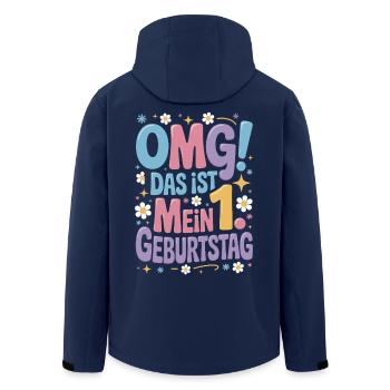 1. Geburtstag Mädchen Das Ist Mein 1. Geburtstag - Recycelte Männer Softshell-Jacke von Stanley/Stella - Navy - Hinten - AI Model Male 185 light (185cm)