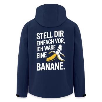Bananen Kostüm Stell Dir Einfach Vor Party Banane - Recycelte Männer Softshell-Jacke von Stanley/Stella - Navy - Hinten - AI Model Male 185 light (185cm)