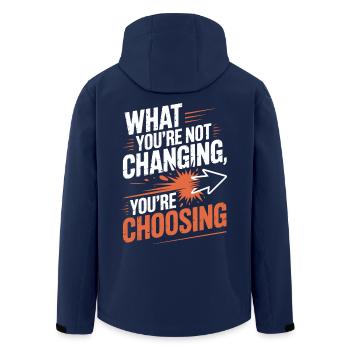 What You're Not Changing Youre Choosing Motivation - Men’s Recycled Softshell Jacket by Stanley/Stella - navy - Back - AI Model Male 185 light (185cm)