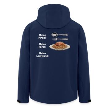 Spaghetti Bolognese Pinsel Farbe Leinwand Pasta - Recycelte Männer Softshell-Jacke von Stanley/Stella - Navy - Hinten - AI Model Male 185 light (185cm)