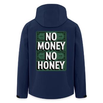 No Money No Honey Ironic Money Saying Party - Men’s Recycled Softshell Jacket by Stanley/Stella - navy - Back - AI Model Male 185 light (185cm)