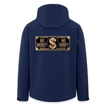 No Money No Honey Ironic Money Saying Party - Men’s Recycled Softshell Jacket by Stanley/Stella - navy - Back - AI Model Male 185 light (185cm)