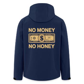 No Money No Honey Ironic Money Saying Party - Men’s Recycled Softshell Jacket by Stanley/Stella - navy - Back - AI Model Male 185 light (185cm)