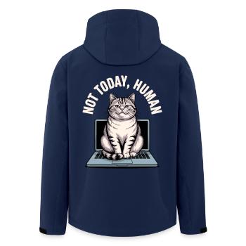 Katzen Spruch Not Today Human Büro Cat Homeoffice - Recycelte Männer Softshell-Jacke von Stanley/Stella - Navy - Hinten - AI Model Male 185 light (185cm)