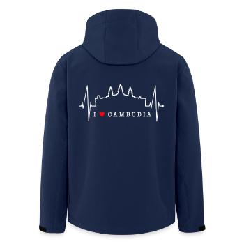 Kambodscha Skyline Herzschlag Siem Raep Angkor Wat - Recycelte Männer Softshell-Jacke von Stanley/Stella - Navy - Hinten - AI Model Male 185 light (185cm)