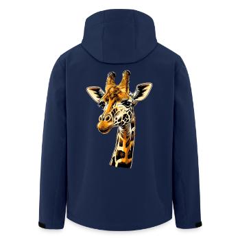 Giraffe Africa Love Safari Wilderness Cute Giraffes - Men’s Recycled Softshell Jacket by Stanley/Stella - navy - Back - AI Model Male 185 light (185cm)