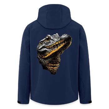 Krokodil Alligator Reptilien Kroko Liebe Krokodile - Recycelte Männer Softshell-Jacke von Stanley/Stella - Navy - Hinten - AI Model Male 185 light (185cm)