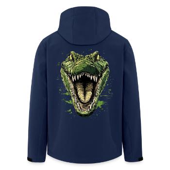 Krokodil Alligator Reptilien Kroko Liebe Krokodile - Recycelte Männer Softshell-Jacke von Stanley/Stella - Navy - Hinten - AI Model Male 185 light (185cm)