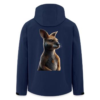Wallaby Australien Outback Wildes Süßes Känguru - Recycelte Männer Softshell-Jacke von Stanley/Stella - Navy - Hinten - AI Model Male 185 light (185cm)