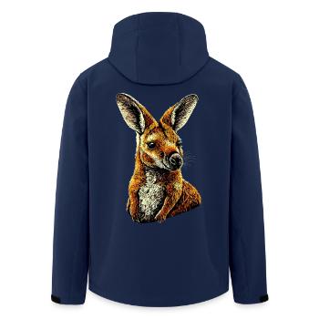 Wallaby Australien Outback Wildes Süßes Känguru - Recycelte Männer Softshell-Jacke von Stanley/Stella - Navy - Hinten - AI Model Male 185 light (185cm)