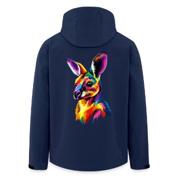 Wallaby Australien Outback Wildes Süßes Känguru - Recycelte Männer Softshell-Jacke von Stanley/Stella - Navy - Hinten - AI Model Male 185 light (185cm)