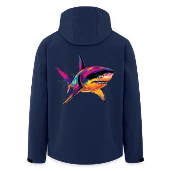 Hai Haifisch Tigerhai Taucher Süße Haie Weißer Hai - Recycelte Männer Softshell-Jacke von Stanley/Stella - Navy - Hinten - AI Model Male 185 light (185cm)