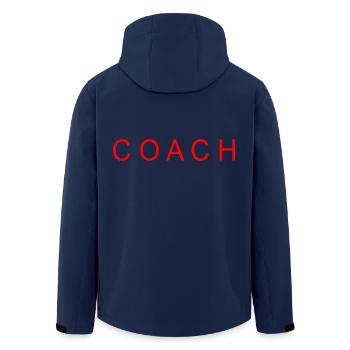 Coach - Men’s Recycled Softshell Jacket by Stanley/Stella - navy - Back - AI Model Male 185 light (185cm)