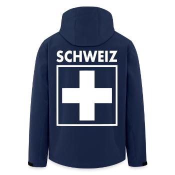 Schweiz - Recycelte Männer Softshell-Jacke von Stanley/Stella - Navy - Hinten - AI Model Male 185 light (185cm)