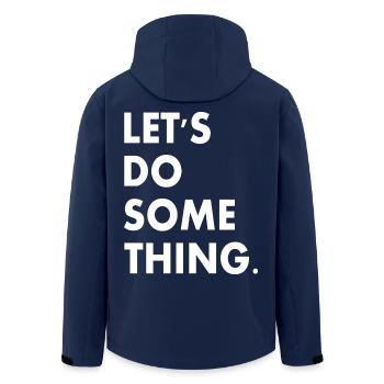 lets do something - Men’s Recycled Softshell Jacket by Stanley/Stella - navy - Back - AI Model Male 185 light (185cm)