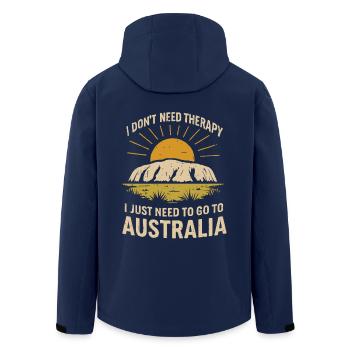 I don't need therapy, only Australia - Men’s Recycled Softshell Jacket by Stanley/Stella - navy - Back - AI Model Male 185 light (185cm)
