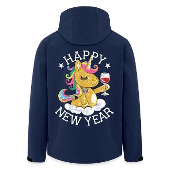 New Year's Eve Unicorn Glitter New Year Happy New Year - Men’s Recycled Softshell Jacket by Stanley/Stella - navy - Back - AI Model Male 185 light (185cm)