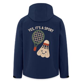 Ja, es ist ein Sport – Badminton - Recycelte Männer Softshell-Jacke von Stanley/Stella - Navy - Hinten - AI Model Male 185 light (185cm)