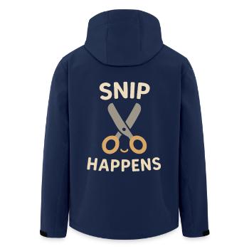 Snip Happens Frisör Spruch Haarschnitt Spaß Zitat - Recycelte Männer Softshell-Jacke von Stanley/Stella - Navy - Hinten - AI Model Male 185 light (185cm)