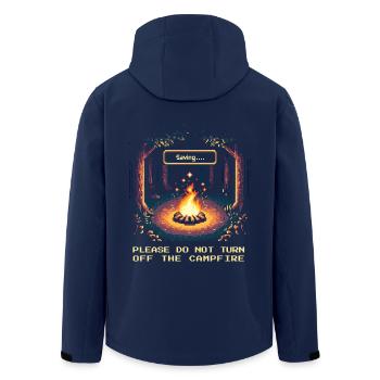 Bushcraft Campfire Survival Tent Adventure Pixel - Men’s Recycled Softshell Jacket by Stanley/Stella - navy - Back - AI Model Male 185 light (185cm)