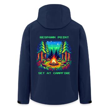 Respawn Point Set At Campfire Saying - Men’s Recycled Softshell Jacket by Stanley/Stella - navy - Back - AI Model Male 185 light (185cm)
