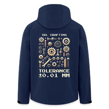 Crafting IRL Tolerance 0.01mm Precision Mechanics Nerd - Men’s Recycled Softshell Jacket by Stanley/Stella - navy - Back - AI Model Male 185 light (185cm)