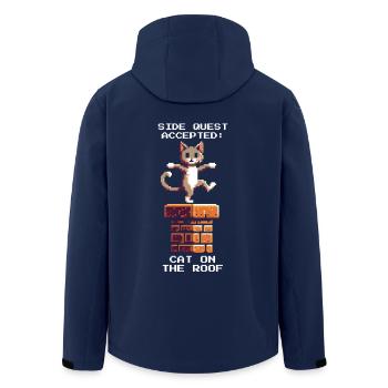 Schornsteinfeger Katze Dach Nebenquest Retro Pixel - Recycelte Männer Softshell-Jacke von Stanley/Stella - Navy - Hinten - AI Model Male 185 light (185cm)
