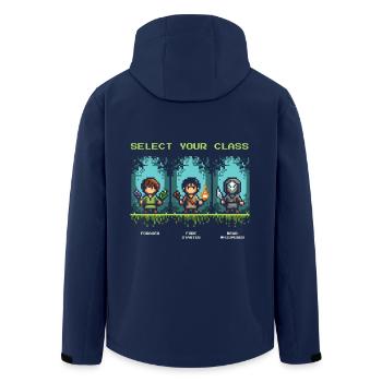 Bushcraft Classes Forager Fire Starter Survival - Men’s Recycled Softshell Jacket by Stanley/Stella - navy - Back - AI Model Male 185 light (185cm)