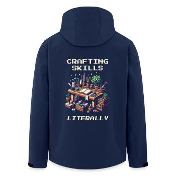 Occupational Therapy Craft Skill Retro Pixel Art - Men’s Recycled Softshell Jacket by Stanley/Stella - navy - Back - AI Model Male 185 light (185cm)