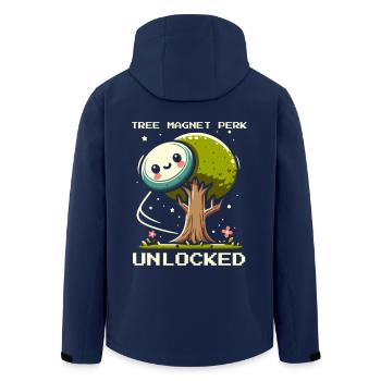Tree Magnet | Disc Golf Trees Throwing Precision Chains - Men’s Recycled Softshell Jacket by Stanley/Stella - navy - Back - AI Model Male 185 light (185cm)