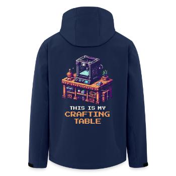 3D Printing Crafting Table | Print Bed Setup - Men’s Recycled Softshell Jacket by Stanley/Stella - navy - Back - AI Model Male 185 light (185cm)